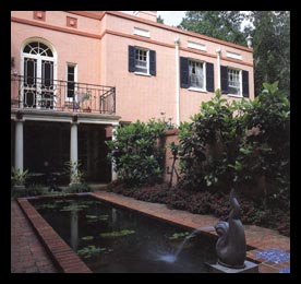 New porch, reflecting pool and renovations designed by Candace Smith Architect for historic landmark Casa Maria in Albemarle County, Virginia